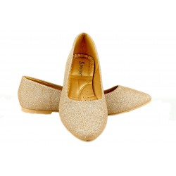 Balerinki baletki płaskie złote brokatowe