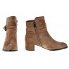Botki zamszowe na słupku 4,5 cm. khaki