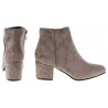 Botki zamszowe na słupku 6 cm. szare