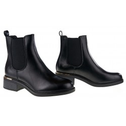 Botki sztyblety na niskim obcasie czarne