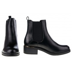 Botki sztyblety na niskim obcasie czarne