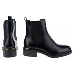 Botki sztyblety na niskim obcasie czarne