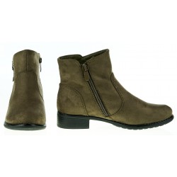 Botki zamszowe na niskim obcasie zielone