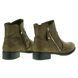 Botki zamszowe na niskim obcasie zielone