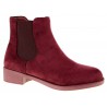 Botki zamszowe sztyblety na niskim obcasie bordowe