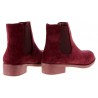 Botki zamszowe sztyblety na niskim obcasie bordowe