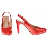 Czółenka bez pięty na szpilce 9,5 cm. czerwone