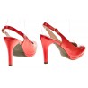 Czółenka bez pięty na szpilce 9,5 cm. czerwone