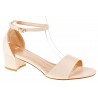 Sandały na obcasie słupku 4,5 cm. beżowe