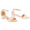 Sandały na obcasie słupku 4,5 cm. beżowe