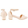 Sandały na obcasie słupku 4,5 cm. beżowe