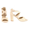 Sandały zamszowe na obcasie słupku 8,5 cm. beżowe