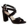 Sandały zamszowe na obcasie słupku 8,5 cm. czarne