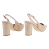 Czółenka sandały zamszowe na słupku 9 cm. khaki beż