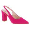 Czółenka sandały zamszowe na słupku 9 cm. fuksja