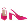 Czółenka sandały zamszowe na słupku 9 cm. fuksja