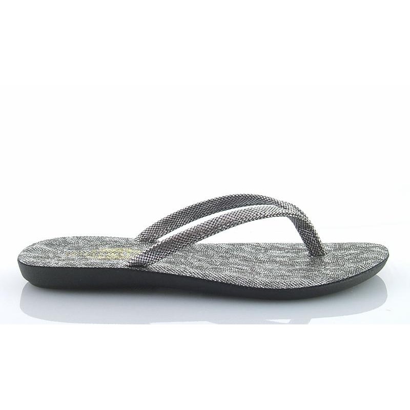 Śliczne wygodne japonki srebrne