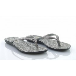 Śliczne wygodne japonki srebrne