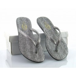 Śliczne wygodne japonki srebrne